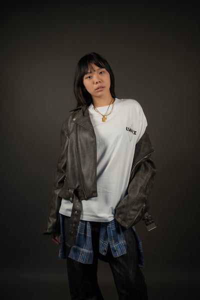 T-shirt oversize con stampa in serigrafia