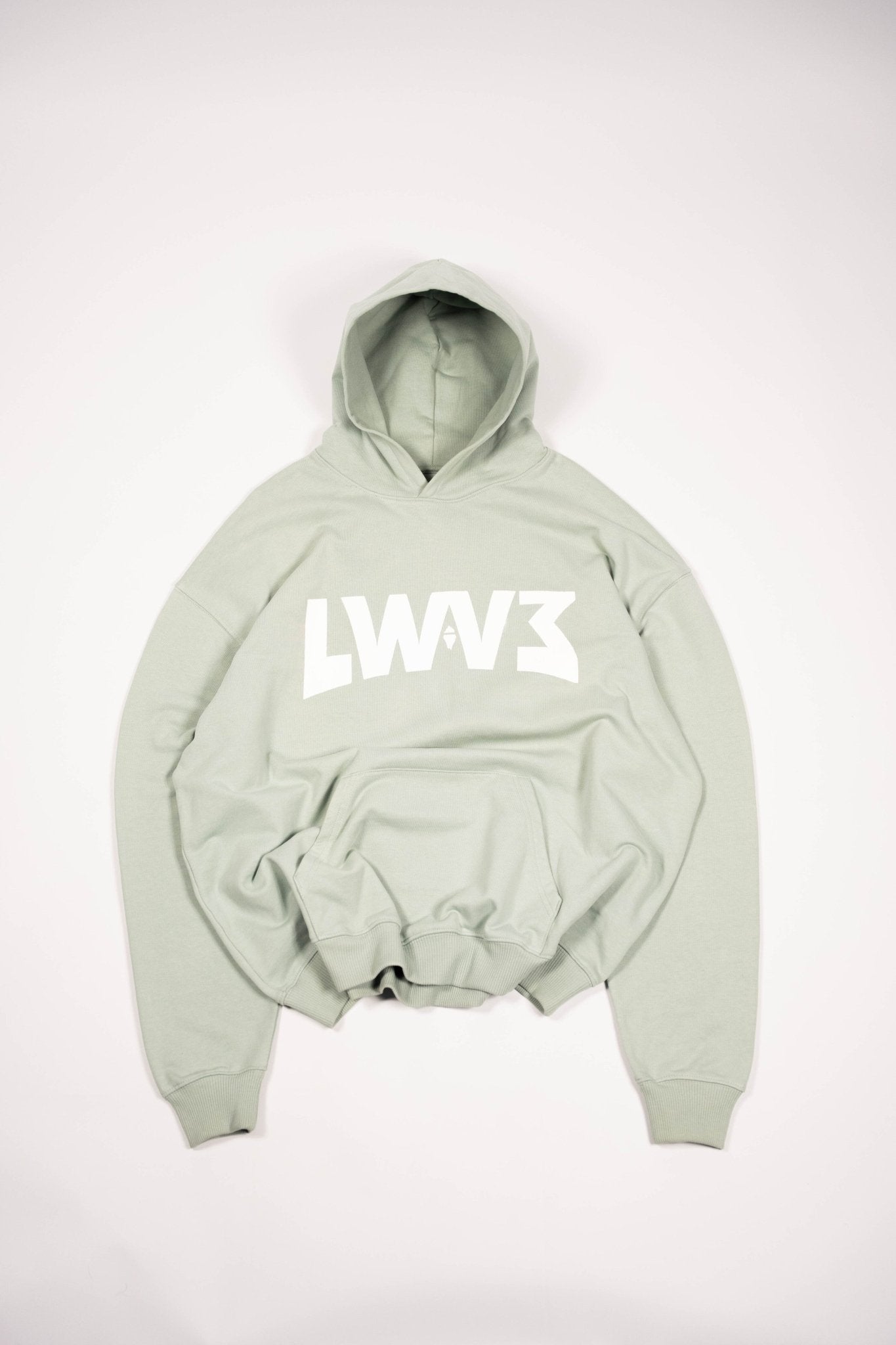 V2 ESSENTIAL CURVED LOGO ACQUAMARINE HOODIE