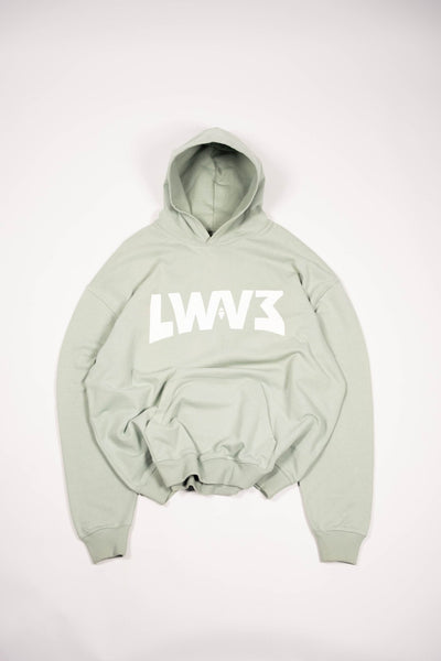 V2 ESSENTIAL CURVED LOGO ACQUAMARINE HOODIE